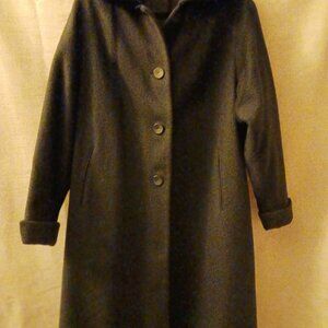 Vintage 40's Women's 100% Wool Black Overcoat Sz XL